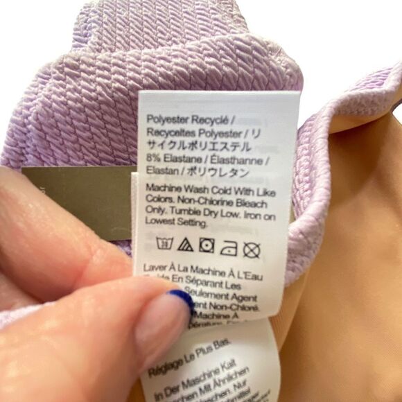 J Crew Lilac Purple Jacquard Texture Curve Waist Cheeky Bikini Bottom Sz XL NWT - Picture 10 of 15